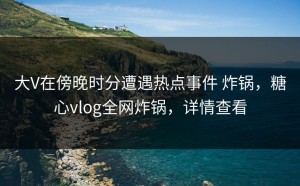 大V在傍晚时分遭遇热点事件 炸锅，糖心vlog全网炸锅，详情查看