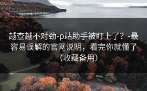 越查越不对劲-p站助手被盯上了？-最容易误解的官网说明，看完你就懂了（收藏备用）