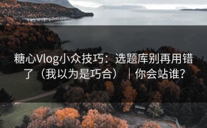 糖心Vlog小众技巧：选题库别再用错了（我以为是巧合）｜你会站谁？