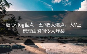 糖心vlog盘点：丑闻5大爆点，大V上榜理由瞬间令人炸裂
