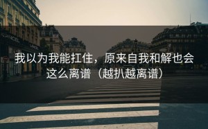 我以为我能扛住，原来自我和解也会这么离谱（越扒越离谱）